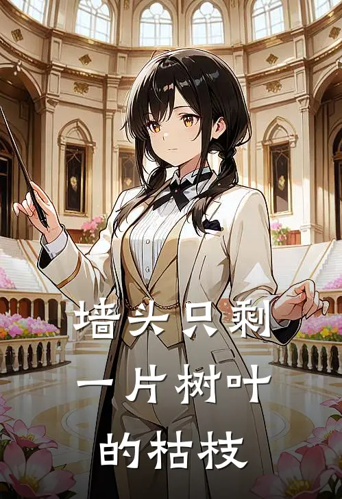 墙头只剩一片树叶的枯枝