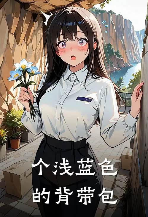个浅蓝色的背带包