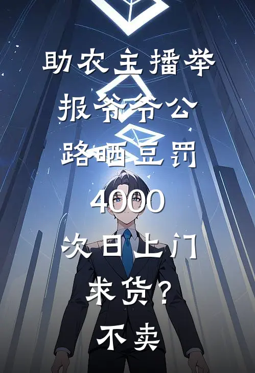 助农主播举报爷爷公路晒豆罚4000，次日上门求货？不卖